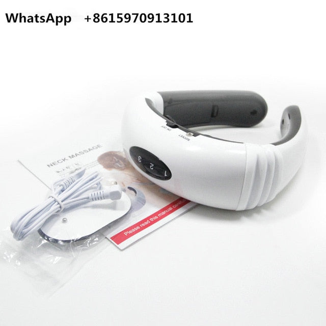 Electric pulse neck and back massager far-infrared heating analgesic tool for health care and relaxation