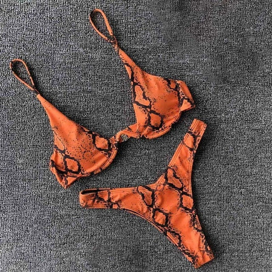 Hot Sale Women Push-up Bandage Bikini Solid Color Swimsuit Low Waist Triangle Swimwear Sexy Bathing Suit Maillot De Bain Femme