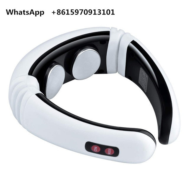 Electric pulse neck and back massager far-infrared heating analgesic tool for health care and relaxation